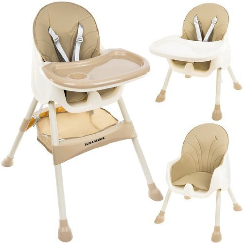 Chaise haute bébé table pliable réglable 5 points beige